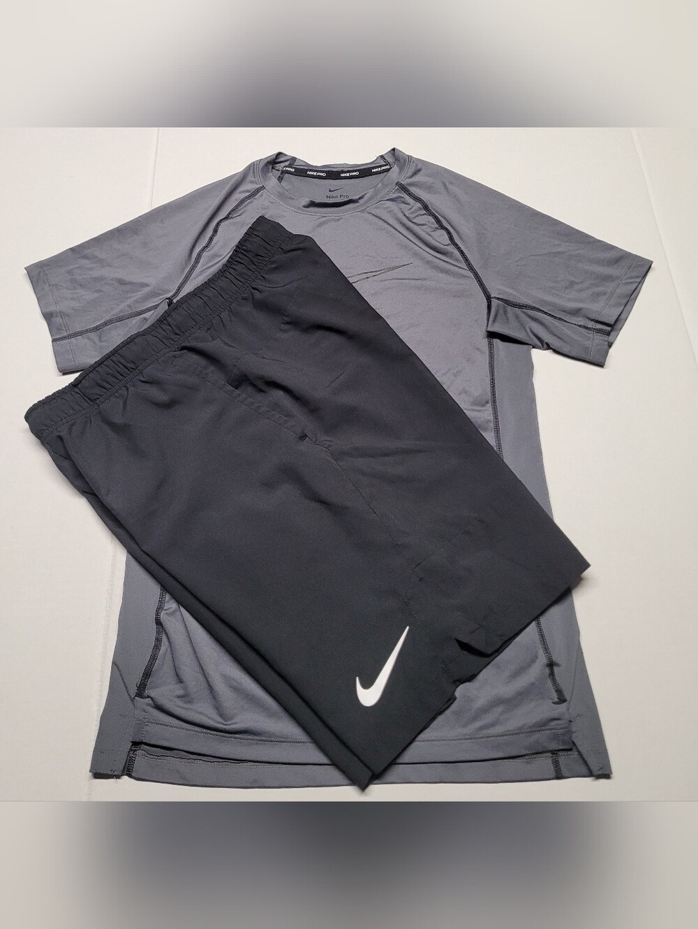 Nike Grey Dri-FIT Shirt with Black Athletic Shorts